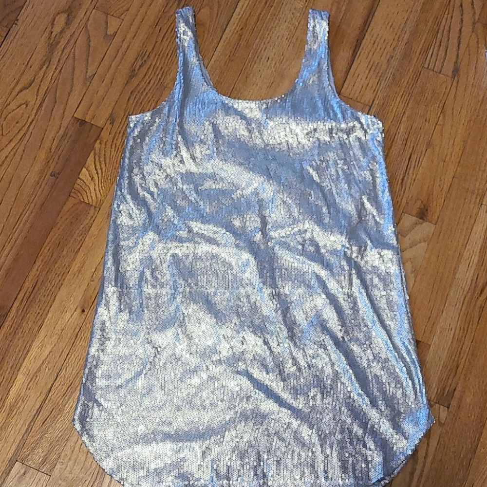 Zara Collection Silver Sequin Mini Dress Medium